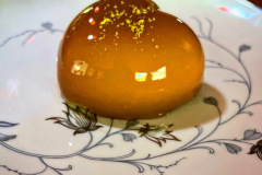 Pistachio-cake-with-pomegranate-sour-orange-gelee-goat-cheese-mousse-and-caramel-glaze